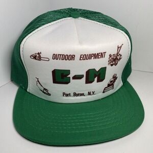 Vintage C-M Outdoor Equipment Port Byron NY Hat Trucker Snapback Cap Young An